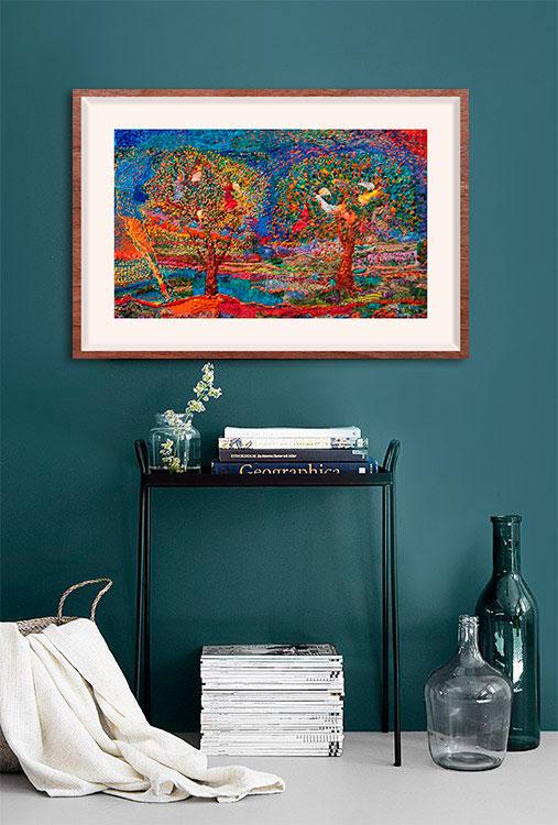 Obra em impressão Fine Art - Coleção Árvore - Quadro: Céu azul em ambiente